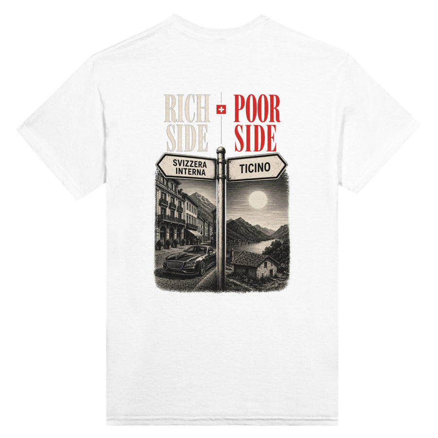 RICH SIDE / POOR SIDE – Heavyweight Unisex T-Shirt | Ticino Core