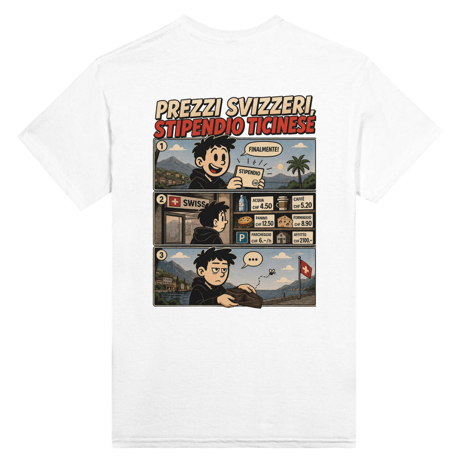 PREZZI SVIZZERI, STIPENDIO TICINESE – Heavyweight Unisex T-Shirt | Ticino Core