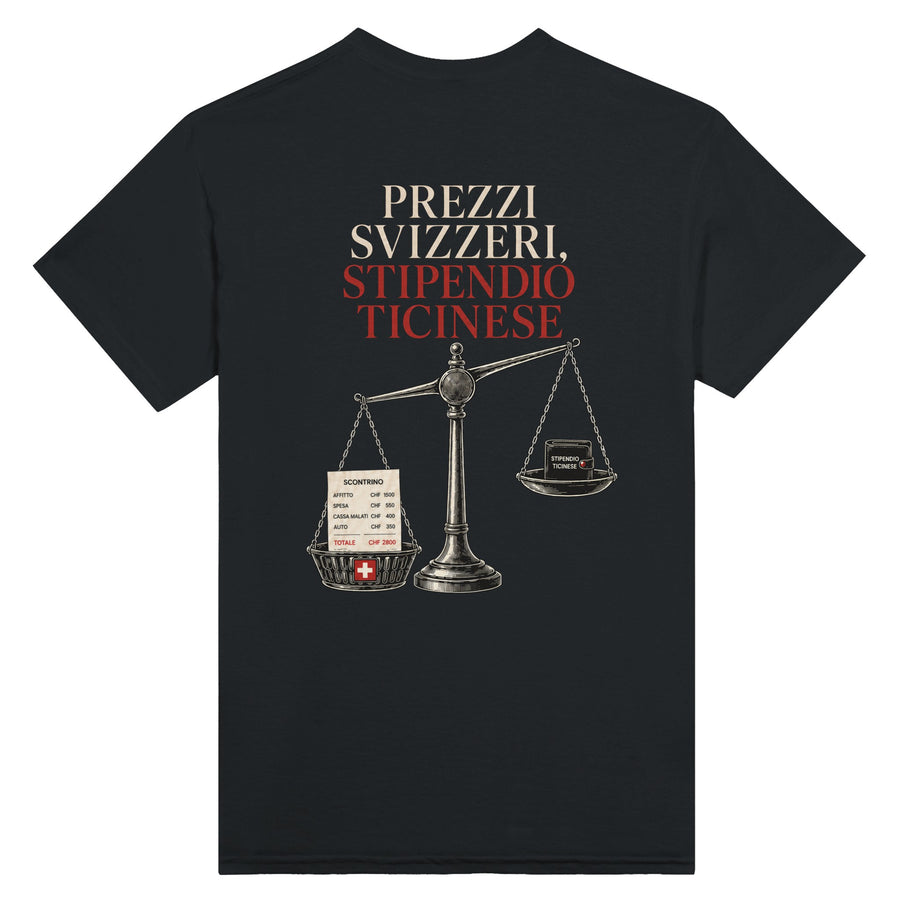 PREZZI SVIZZERI, STIPENDIO TICINESE – Heavyweight Unisex T-Shirt | Ticino Core